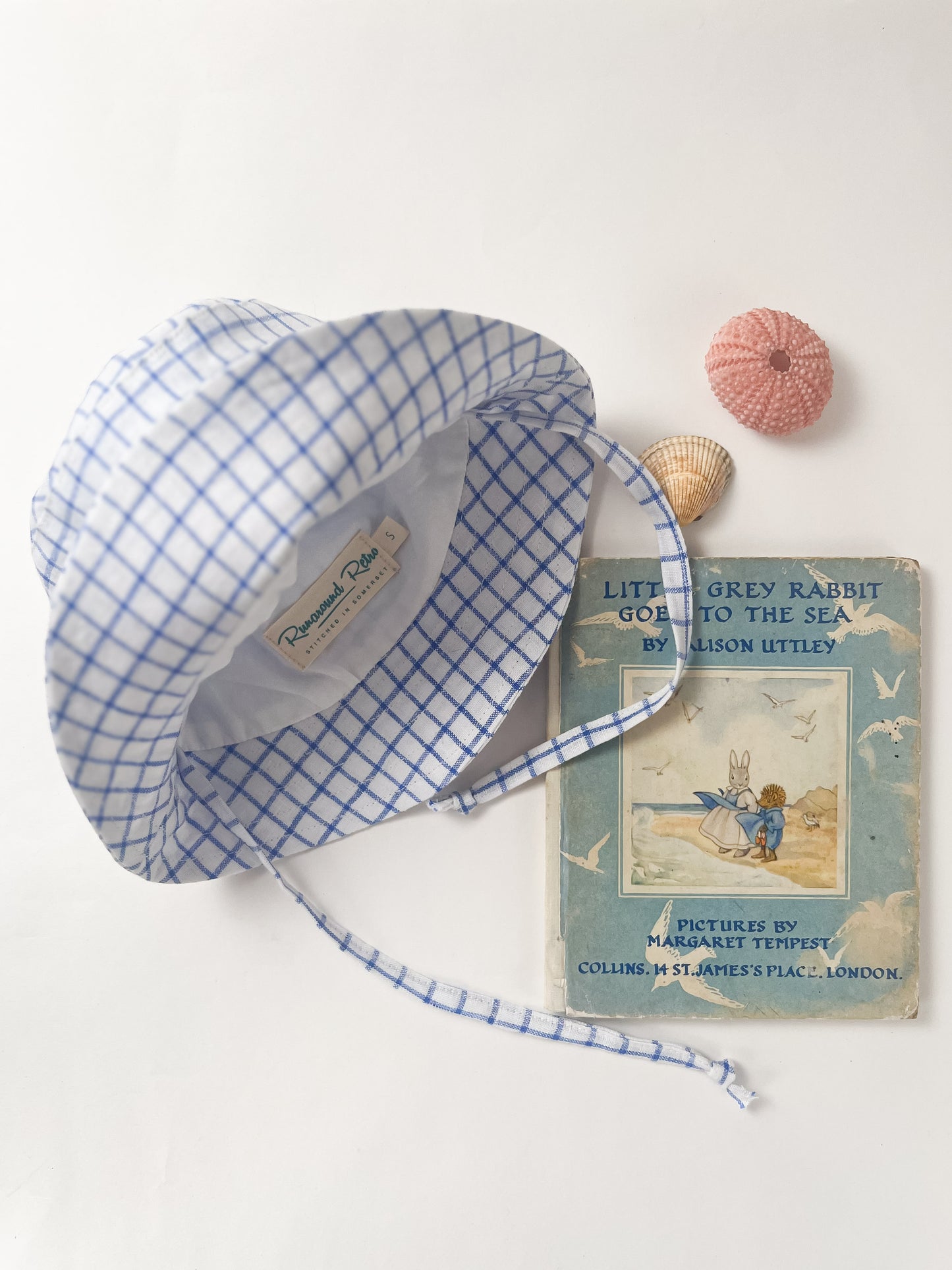 Bucket Hat in Blue Plaid Check