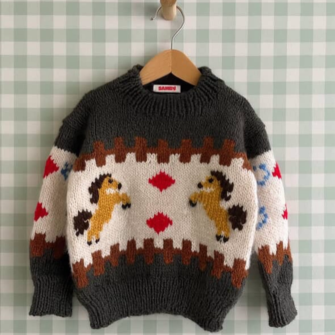 Horse Green Merino Hand-Knitted Sweater