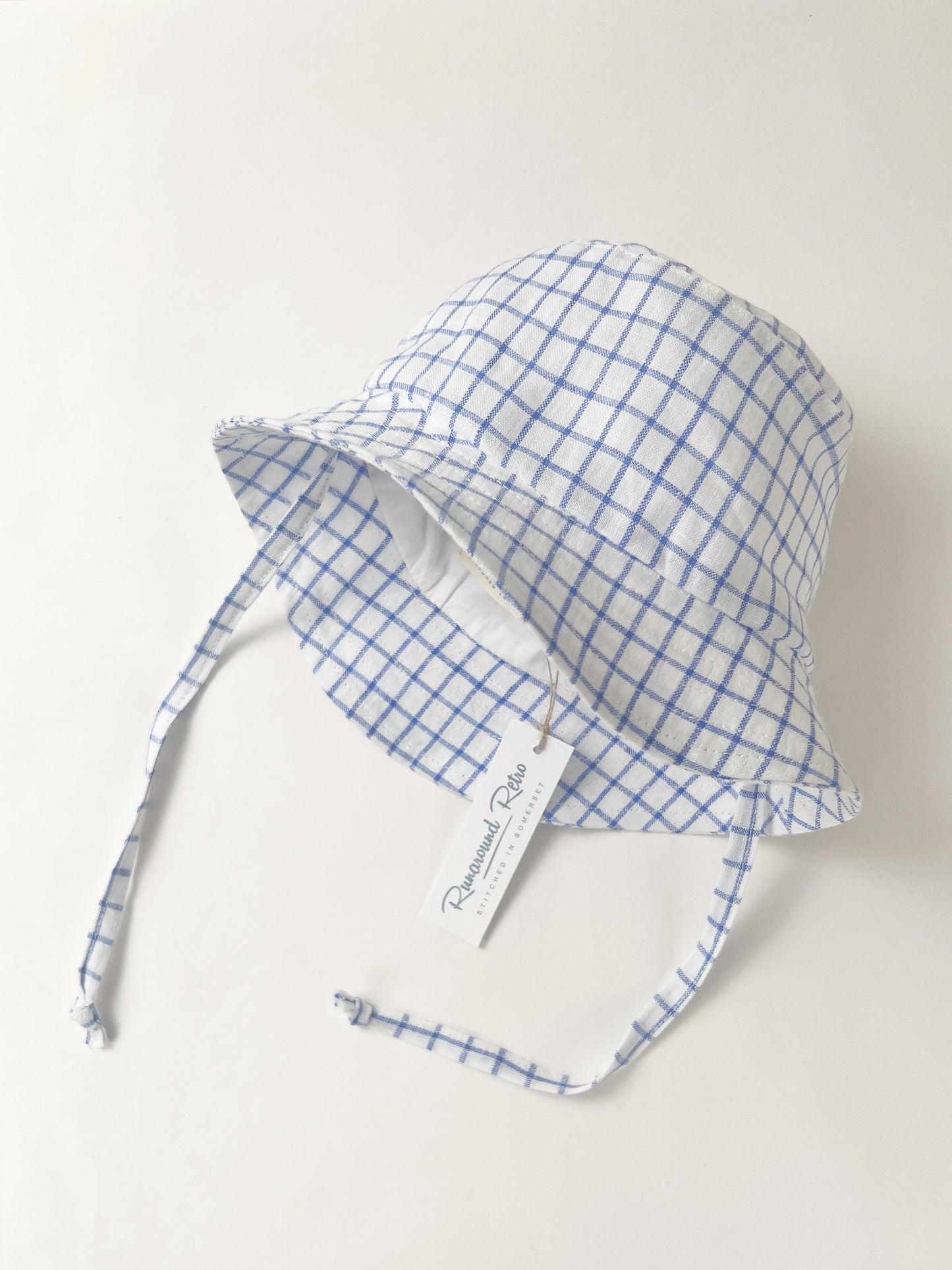 Bucket Hat in Blue Plaid Check