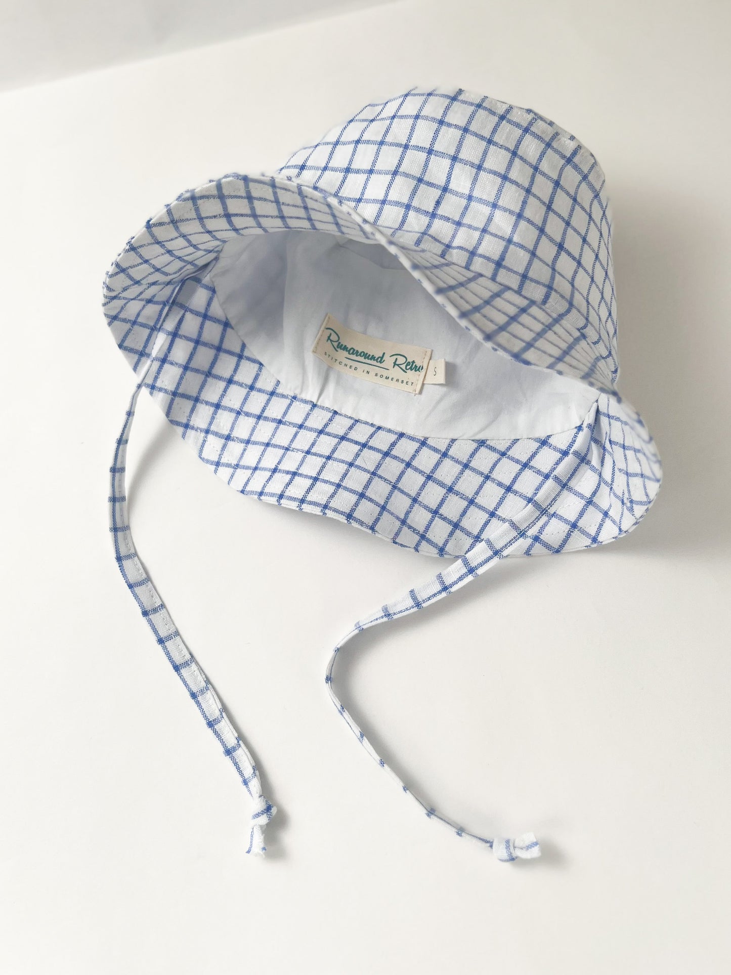 Bucket Hat in Blue Plaid Check
