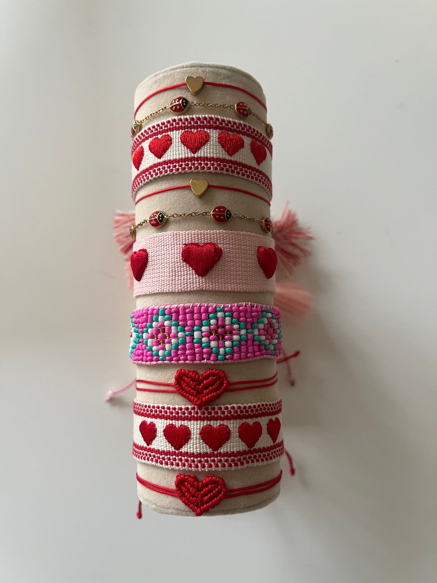 Red Heart Thread Bracelet
