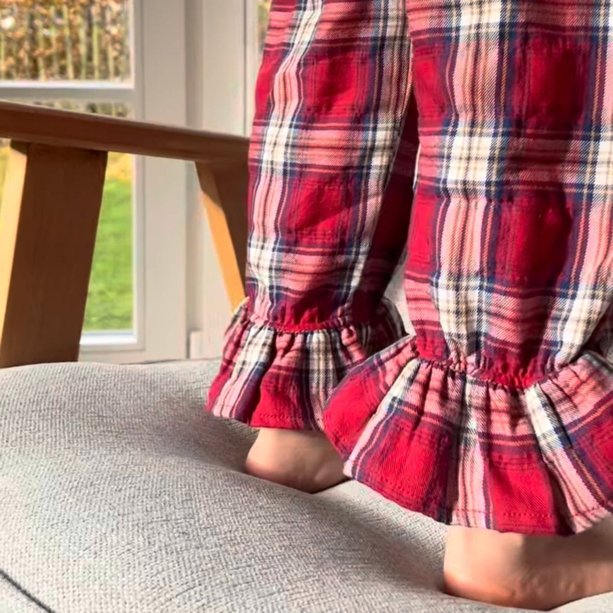 Girl Ruffled Tartan Pyjama Set