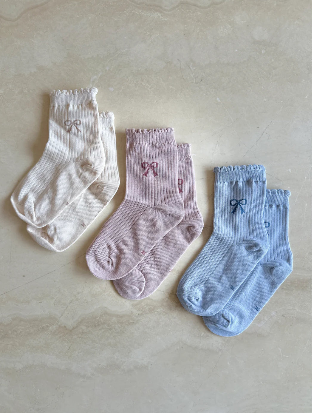 Bow Socks - Pack of 3