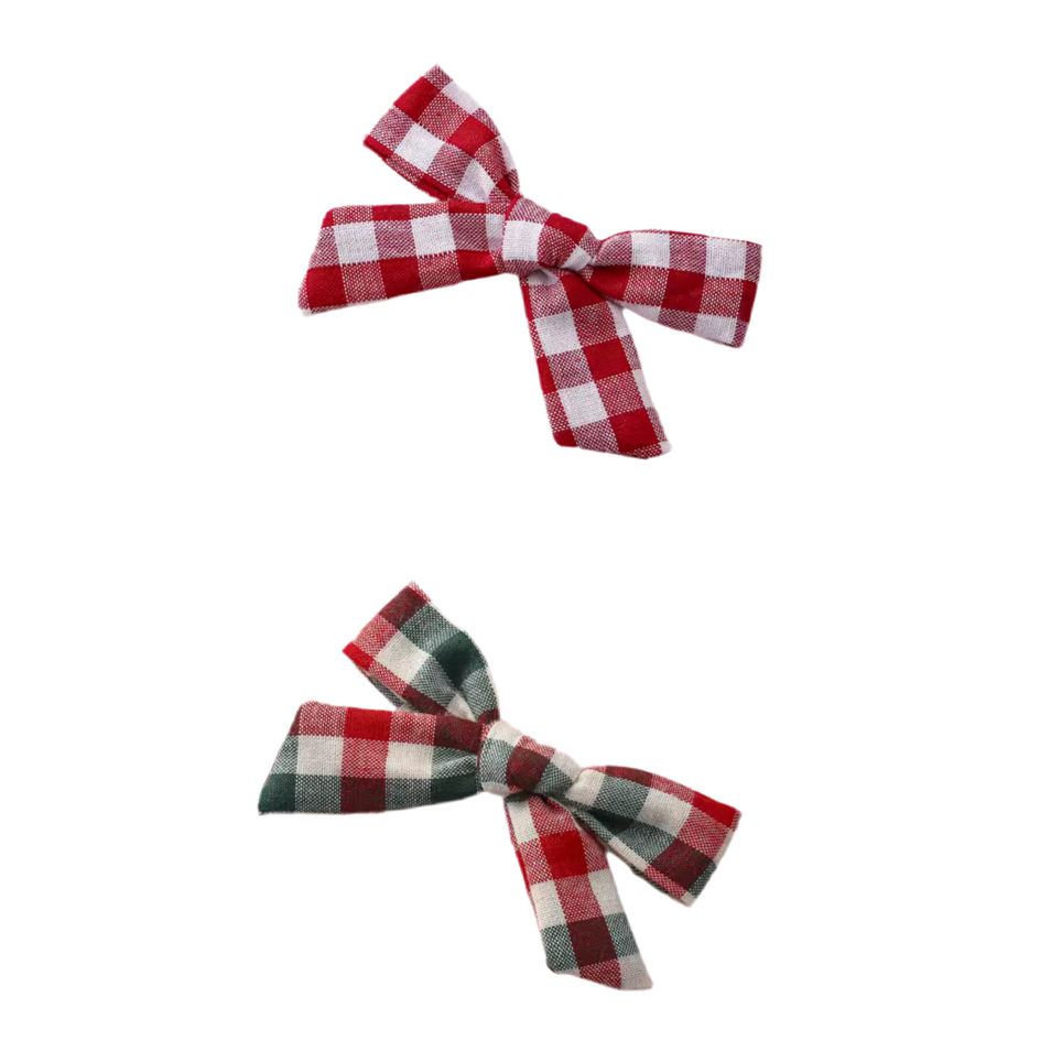 Gingham Bow Hair Clip