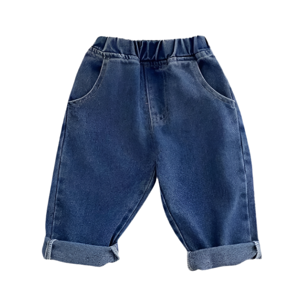 Oversized Elastic Waistband Jeans