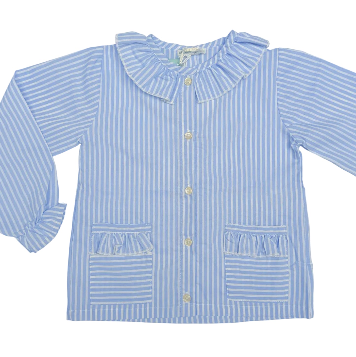 Blue Stripe Ruffle Pyjama Set- Girl
