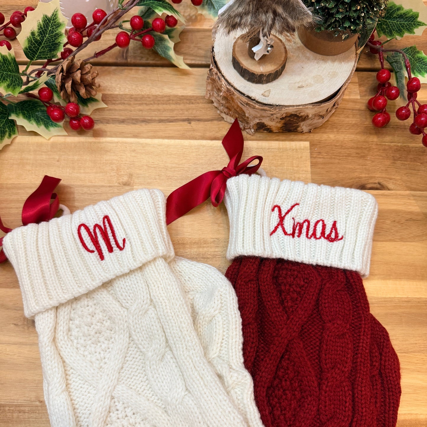 Knitted Wool Christmas stocking
