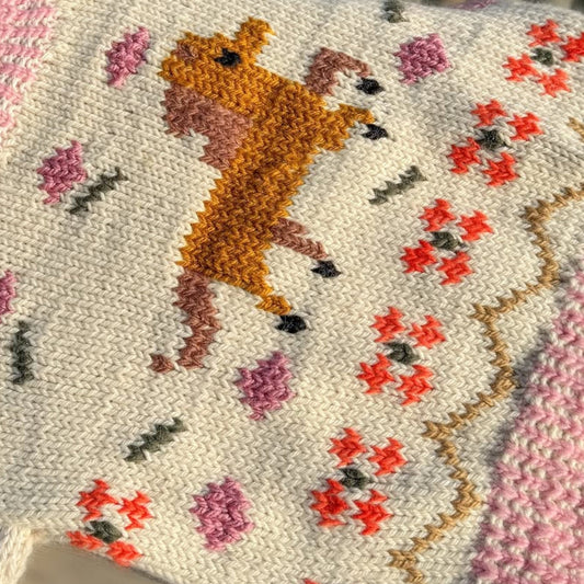 Horse Pink Merino Hand-Knitted Sweater