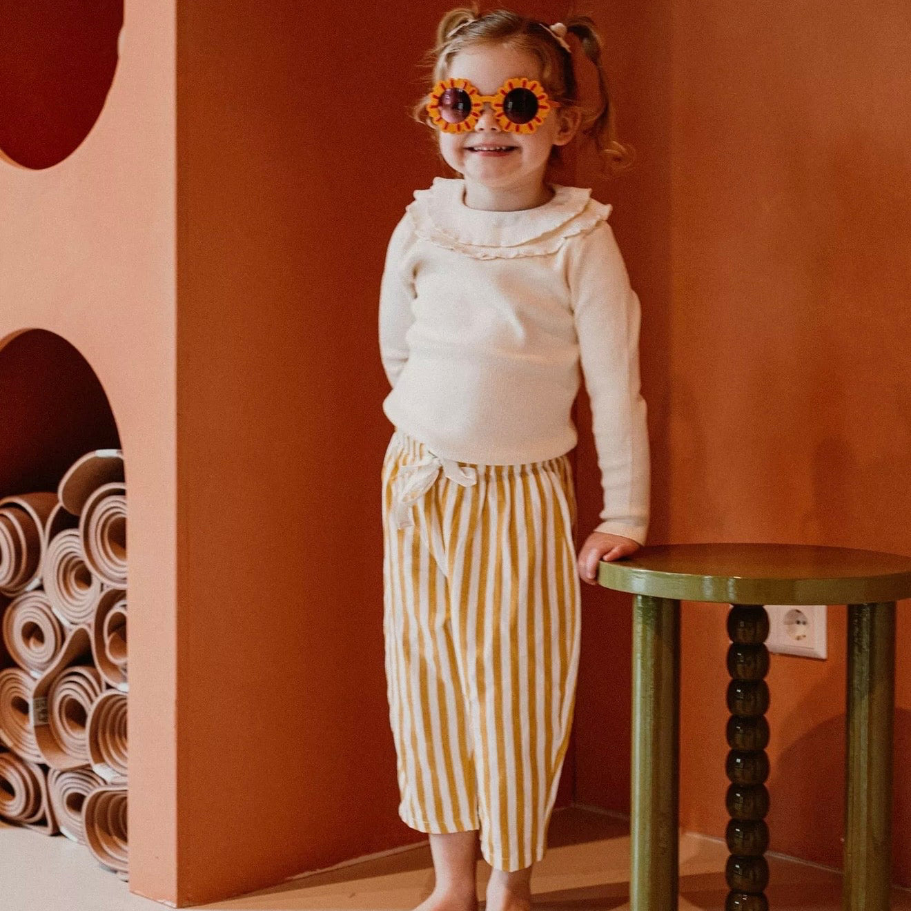 Yellow Pinstripe Unisex Trousers