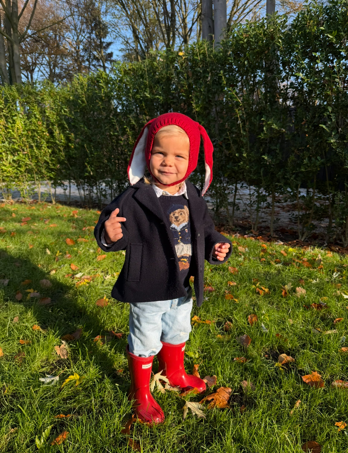 Peter, the knitted bunny ears beanie