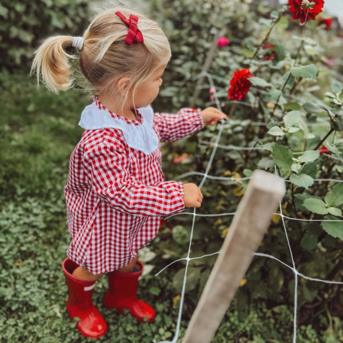 Red Vichy Gingham Romper