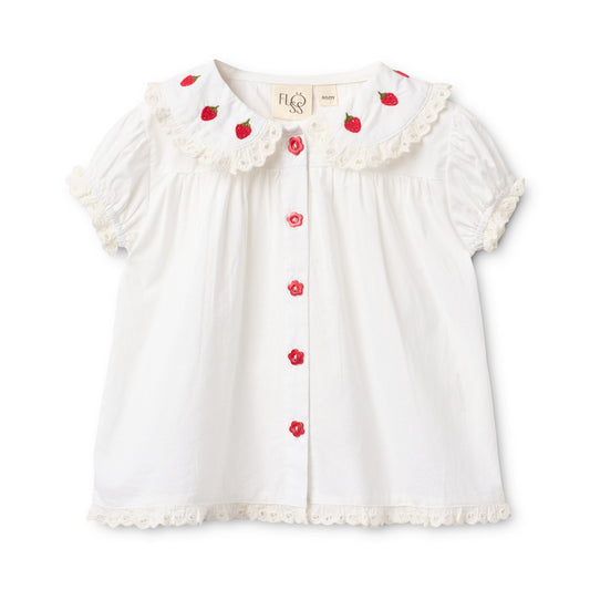 Strawberries Embroidered Blouse