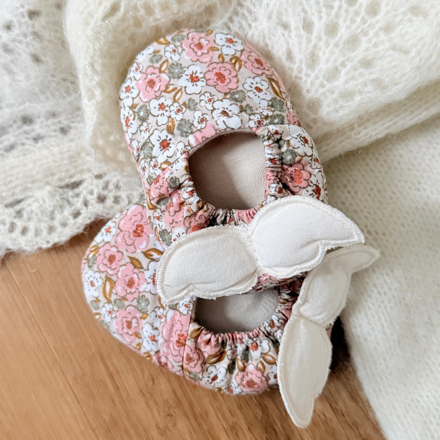 The Cotton Angel Wing Booties
