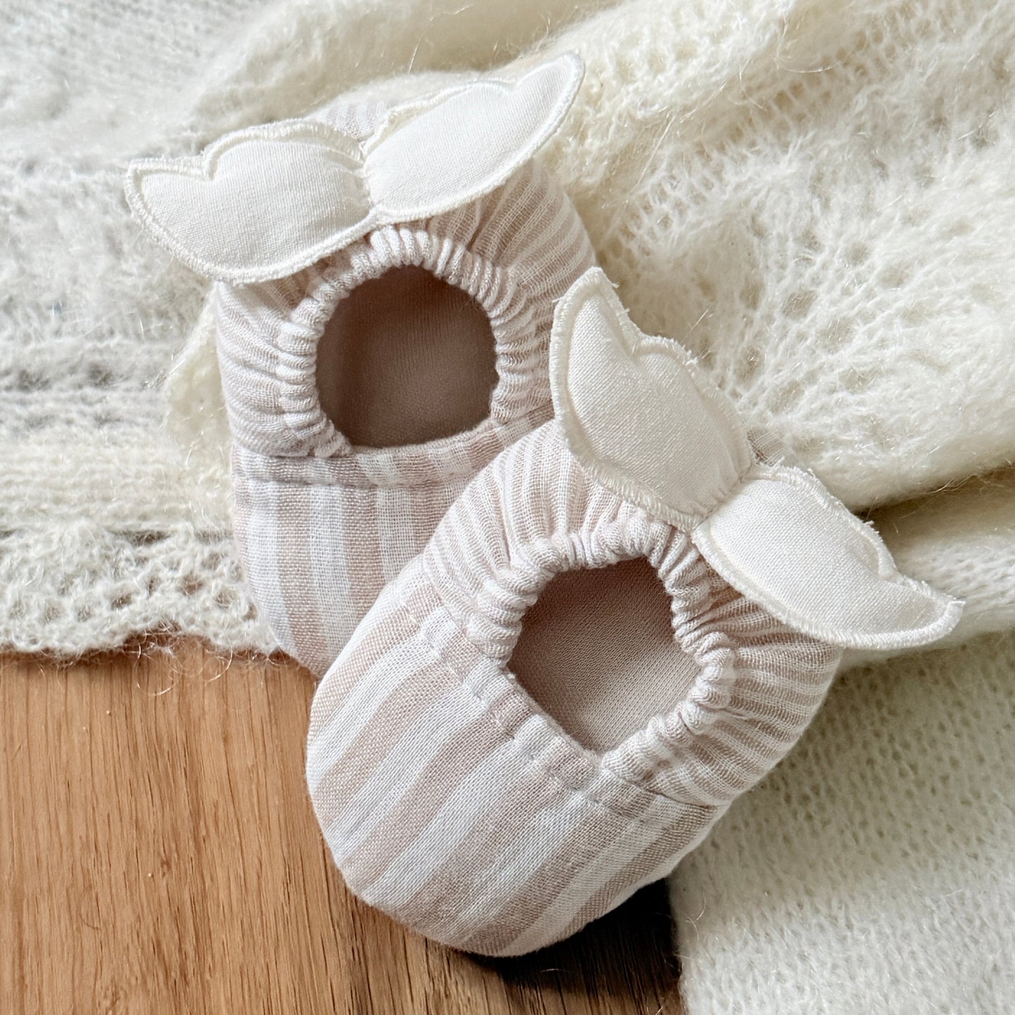 The Cotton Angel Wing Booties