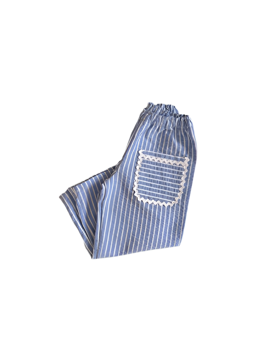 Blue Pinstripe Trousers