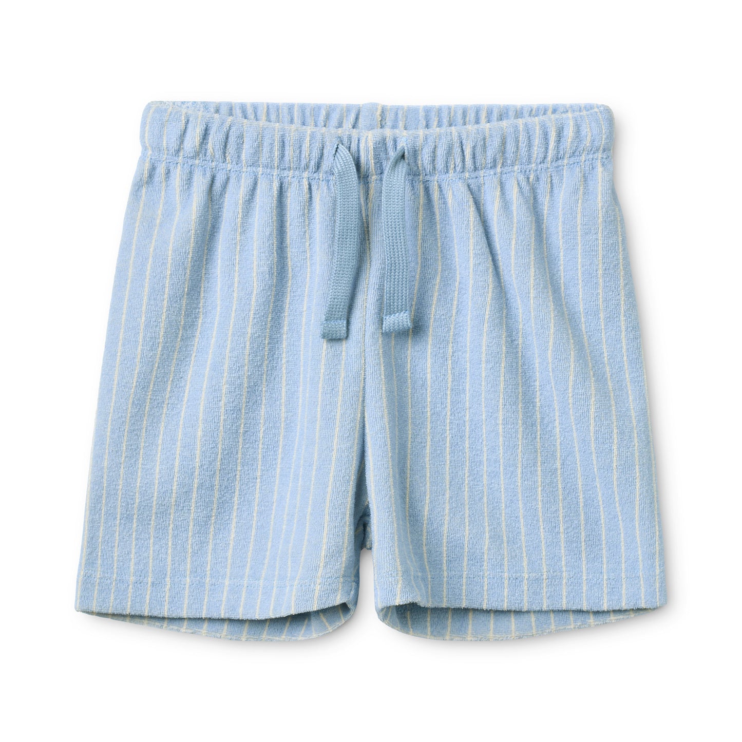 Blue Soft Terry Jersey Striped Shorts