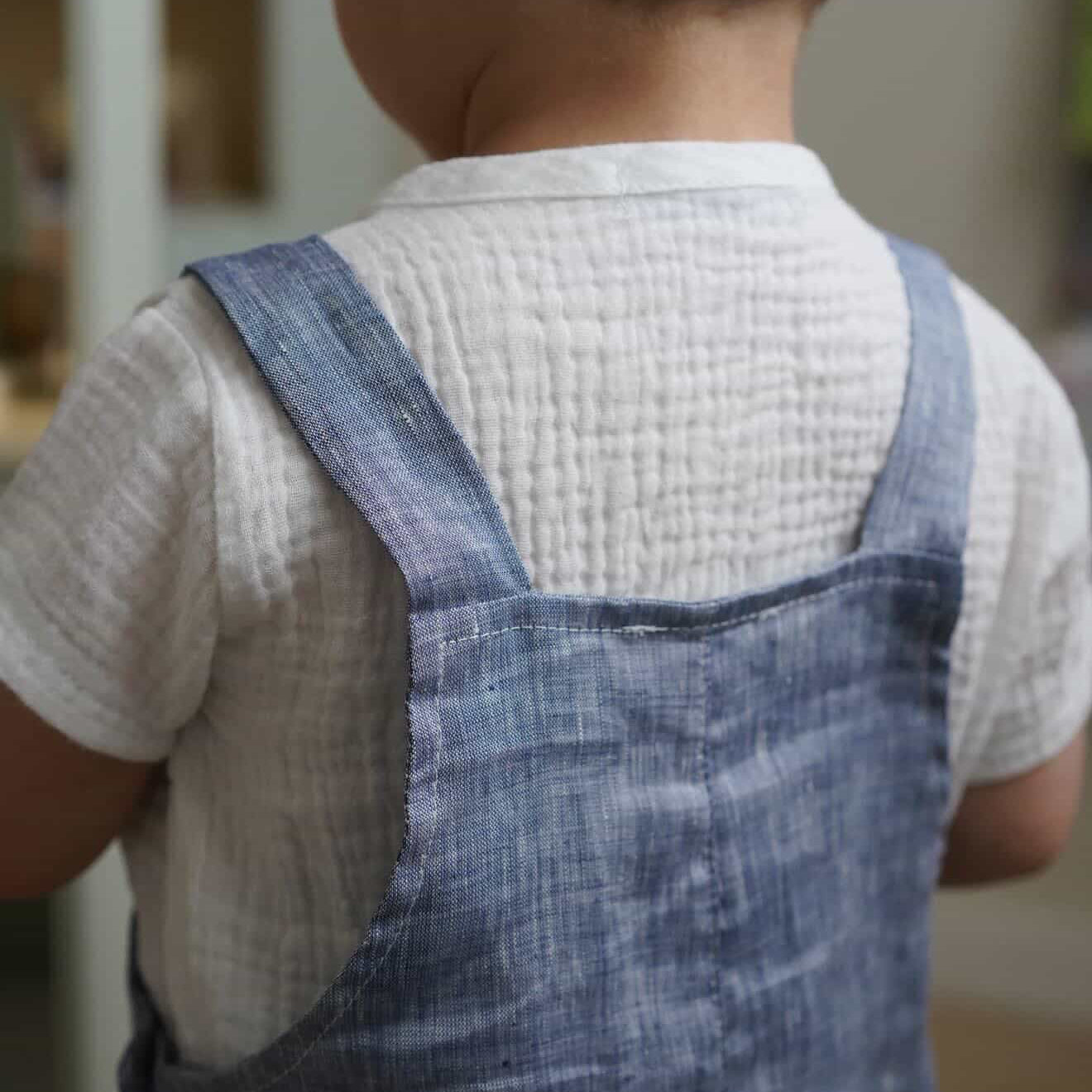 Blue Linen Dungaree