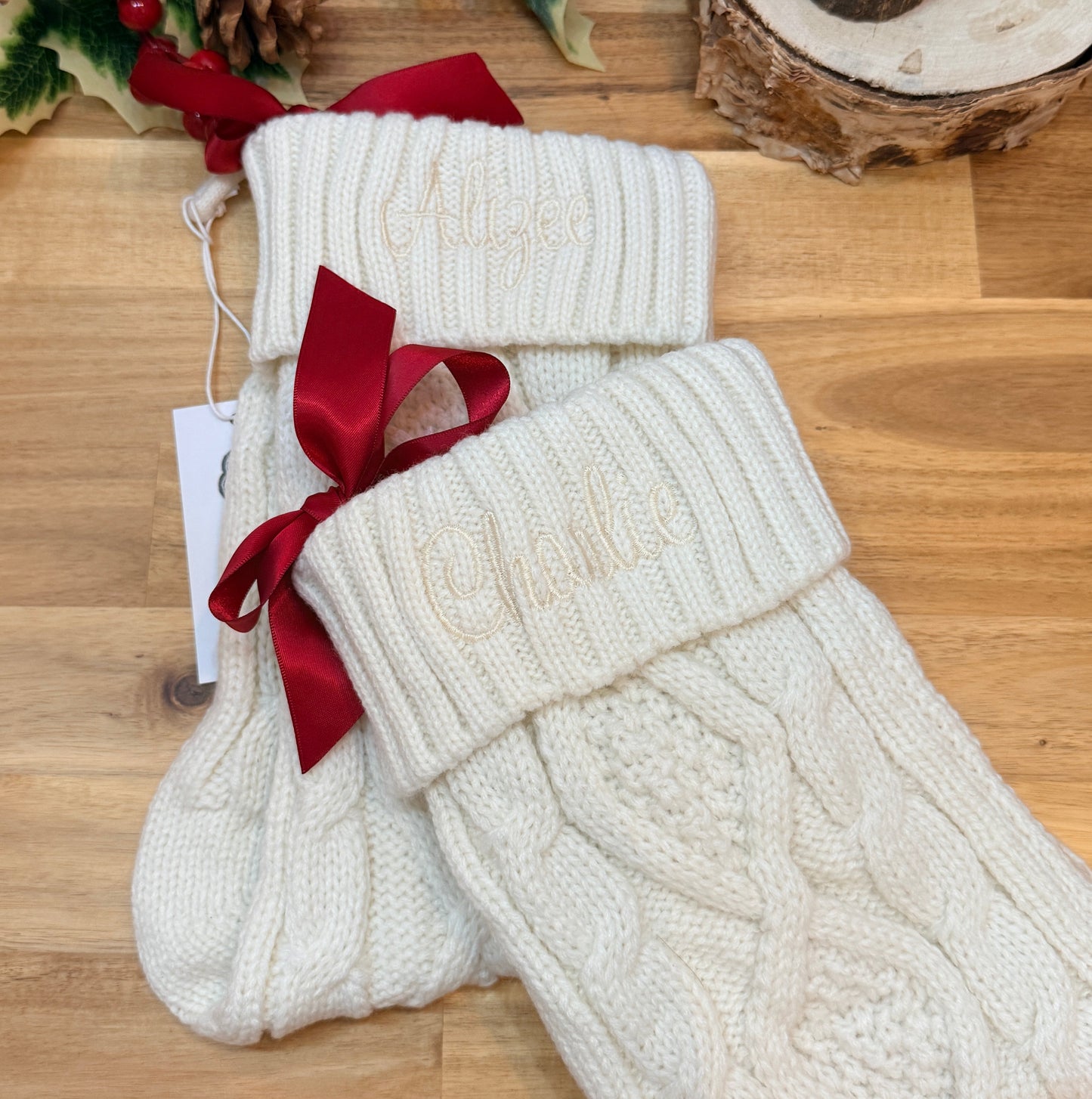 Knitted Wool Christmas stocking