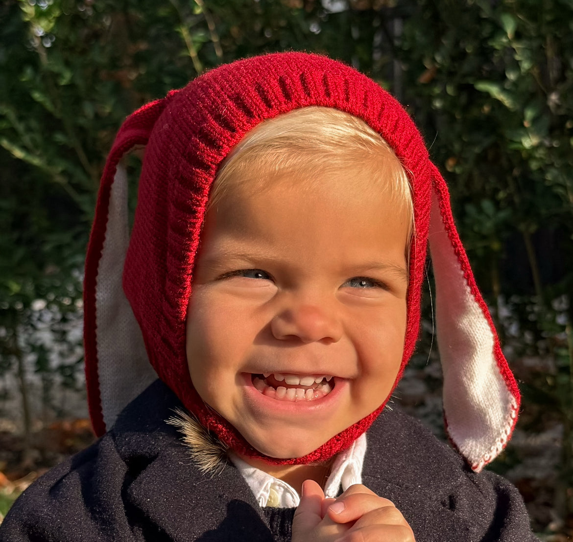 Peter, the knitted bunny ears beanie