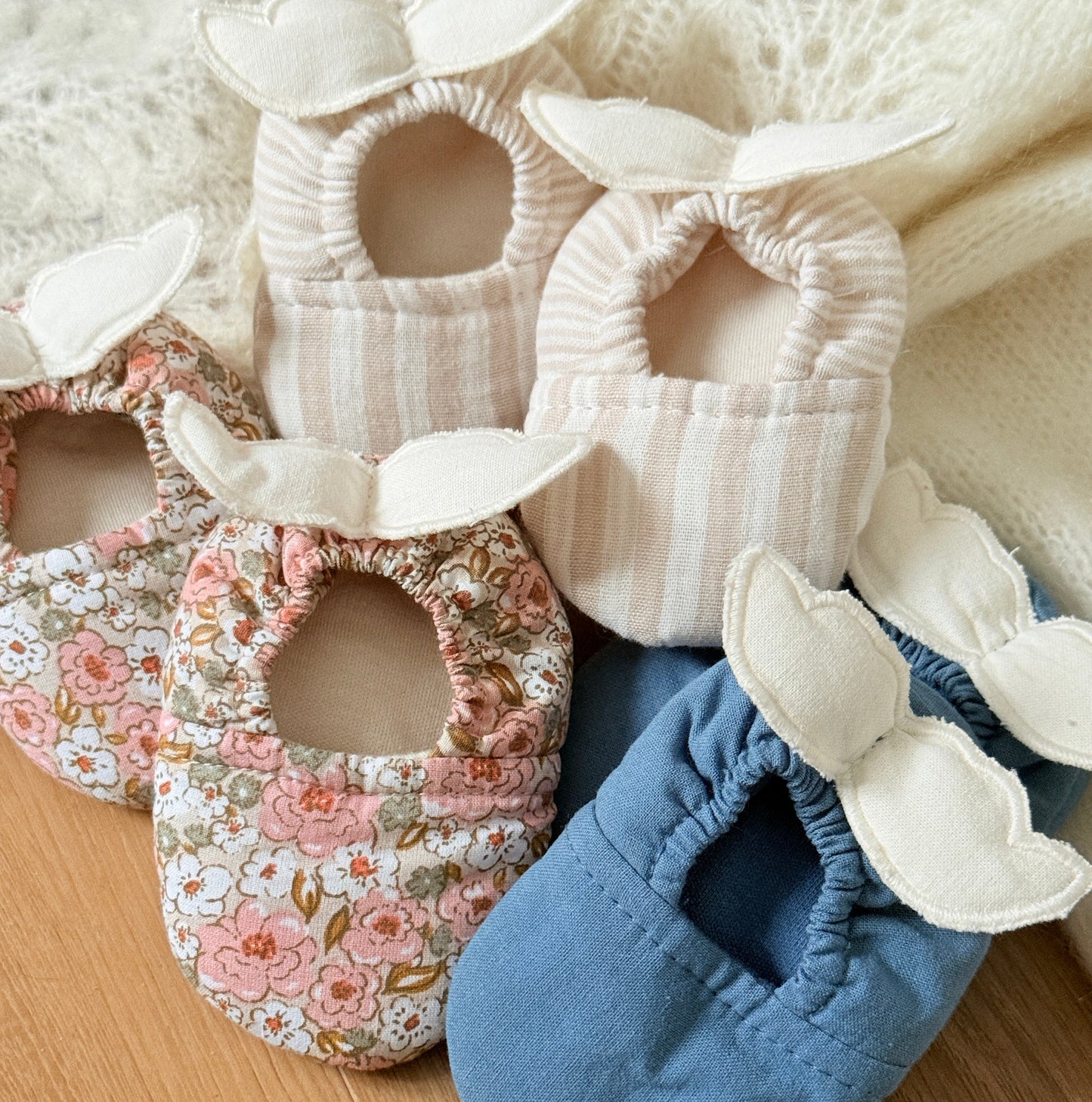 The Cotton Angel Wing Booties