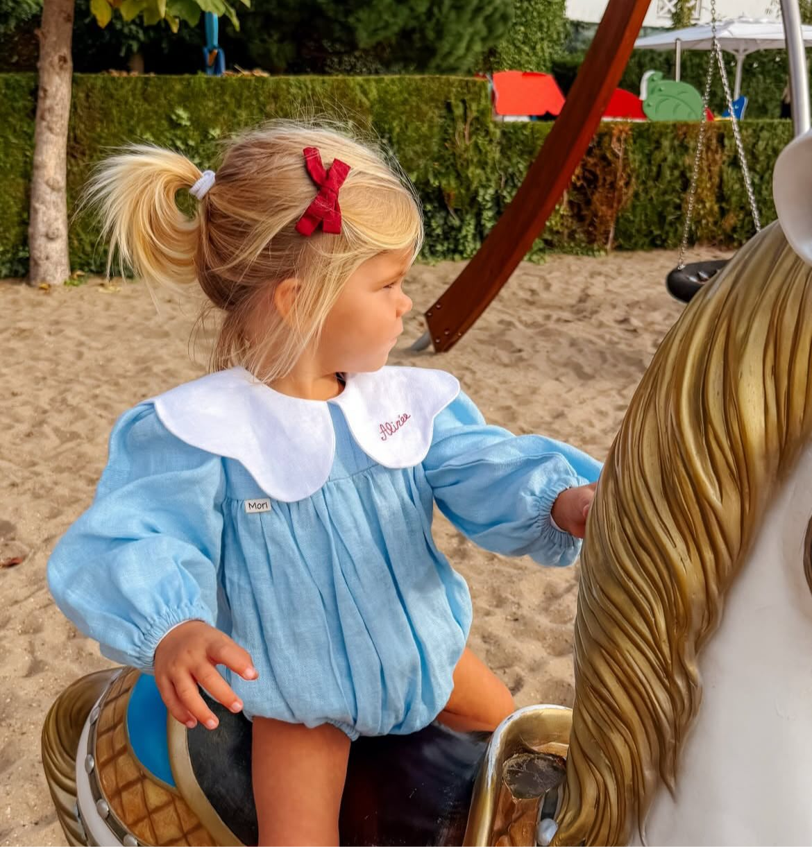 Red Bow Hair Clip (set of two)