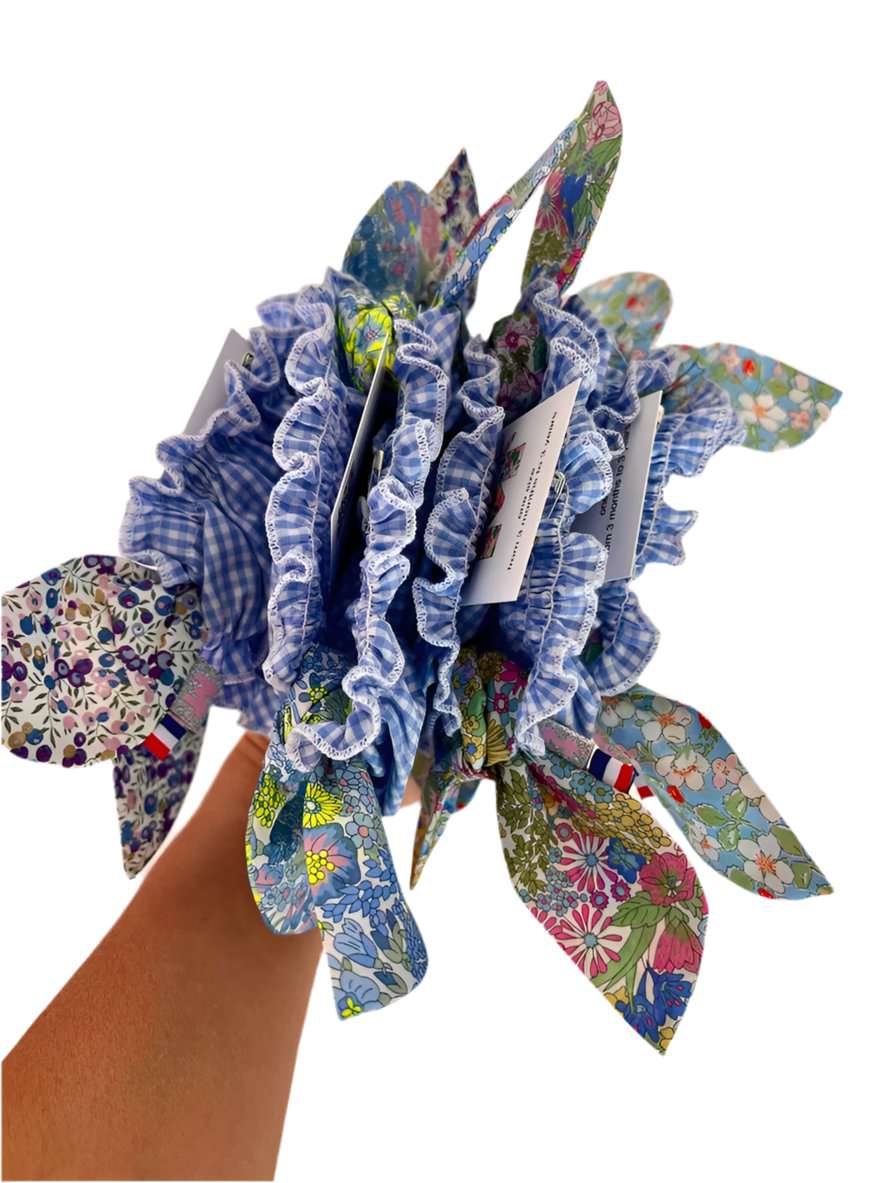 Liberty Fabric Swimsuit | – “Wiltshire Curaçao” & Blue Gingham