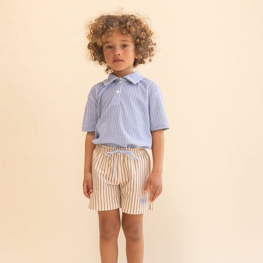 Light Brown Striped Shorts