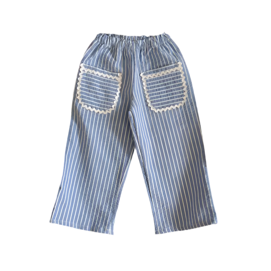 Blue Pinstripe Trousers