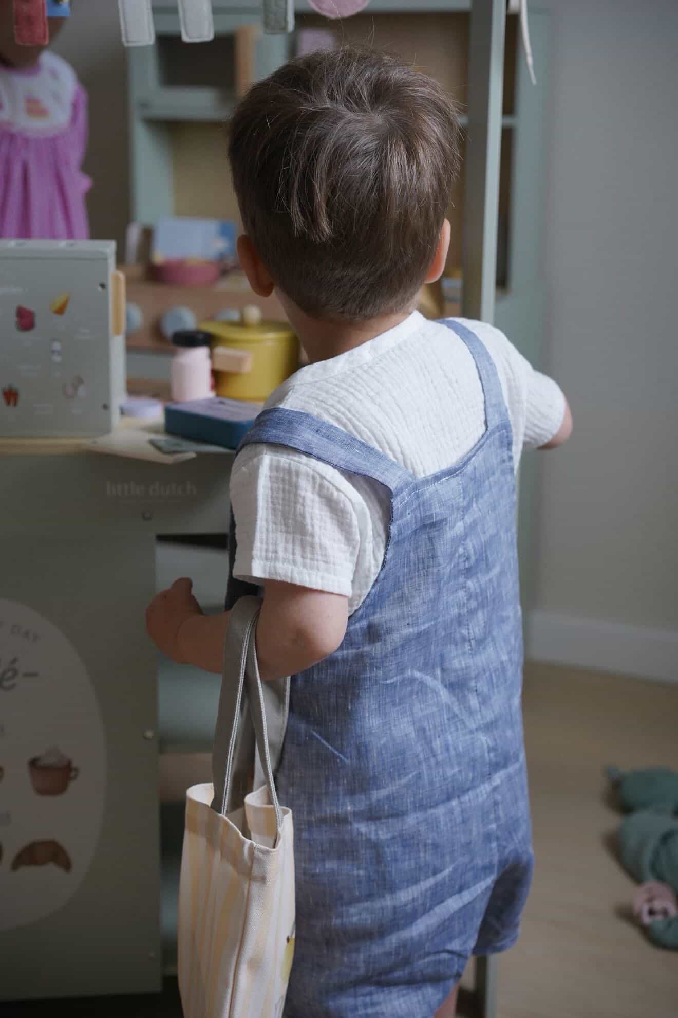 Blue Linen Dungaree