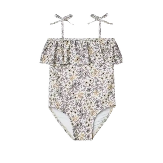 Ruffle Swim Suit - Blue Floral