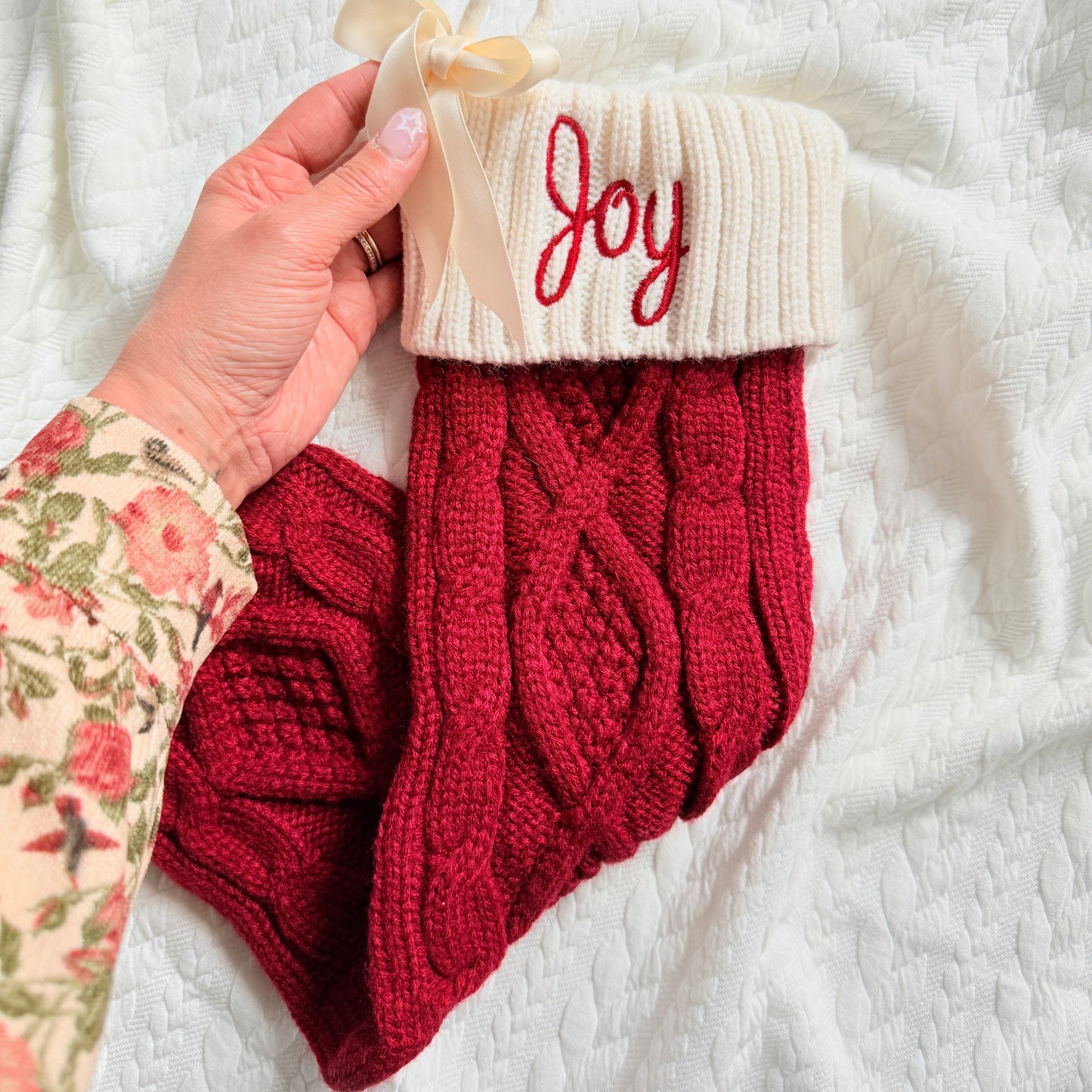 Knitted Wool Christmas stocking