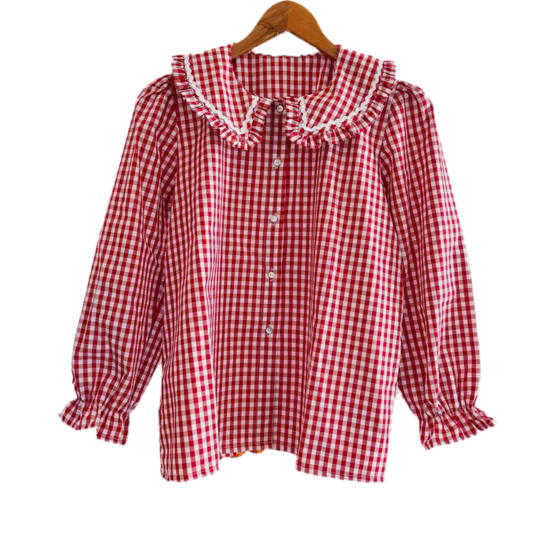 Red Vichy Blouse (mom version)