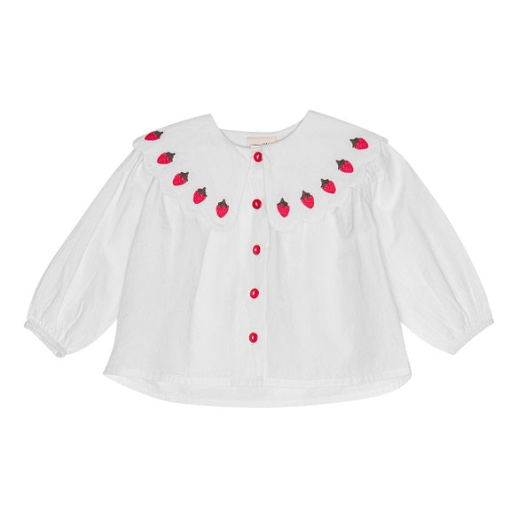 Everlyn, the Bright White Berry Blouse