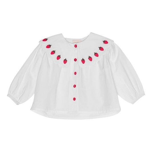 Everlyn, the Bright White Berry Blouse