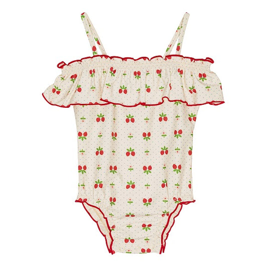 Sofia, the Soft White Berry Swimsuit