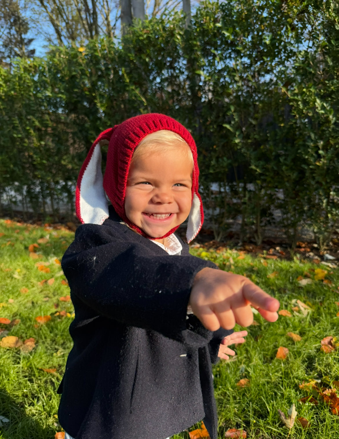 Peter, the knitted bunny ears beanie