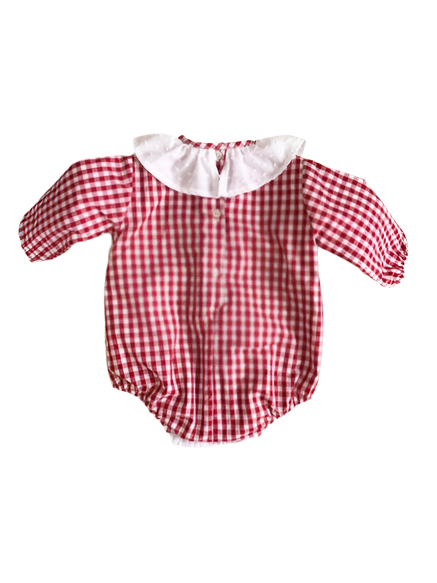 Red Vichy Gingham Romper
