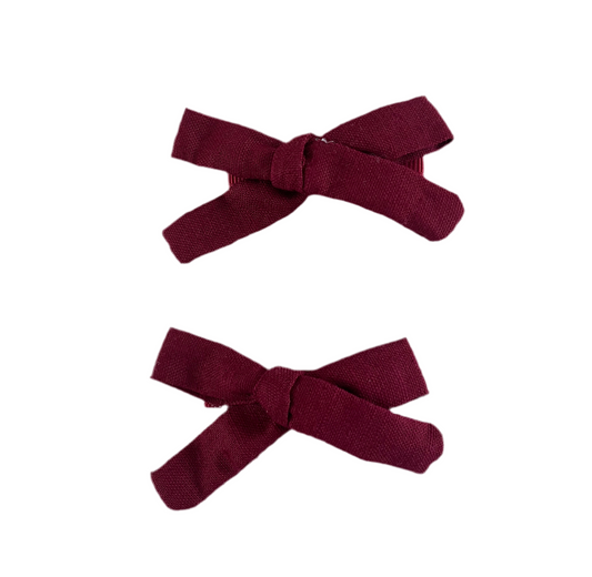 Red Bow Hair Clip (set of two)