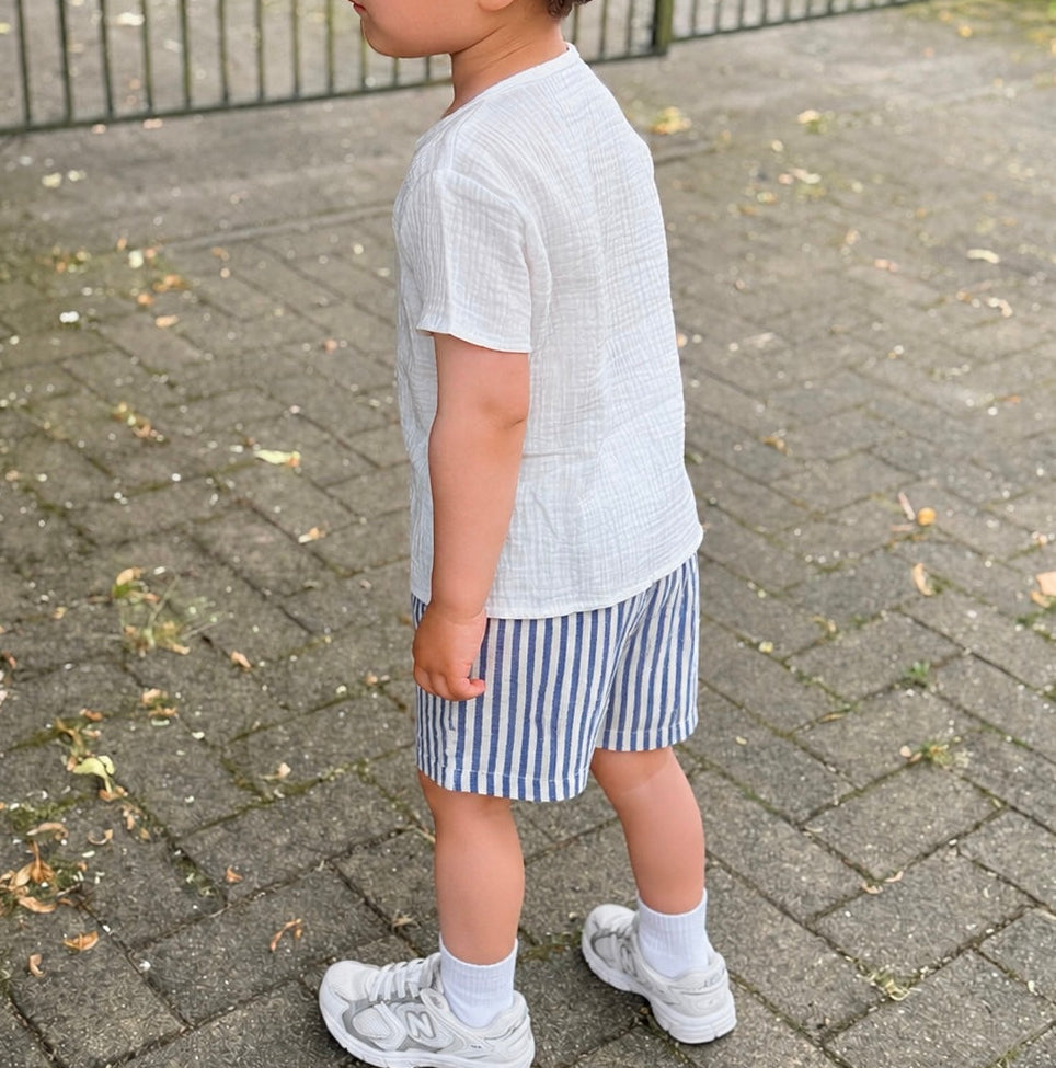 Blue striped shorts