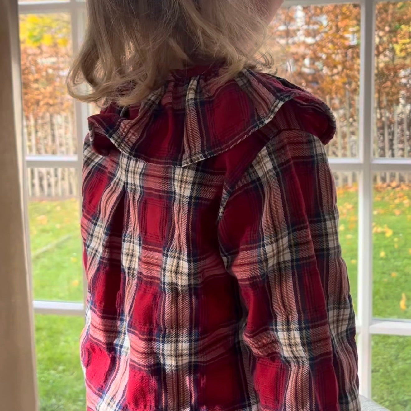 Girl Ruffled Tartan Pyjama Set