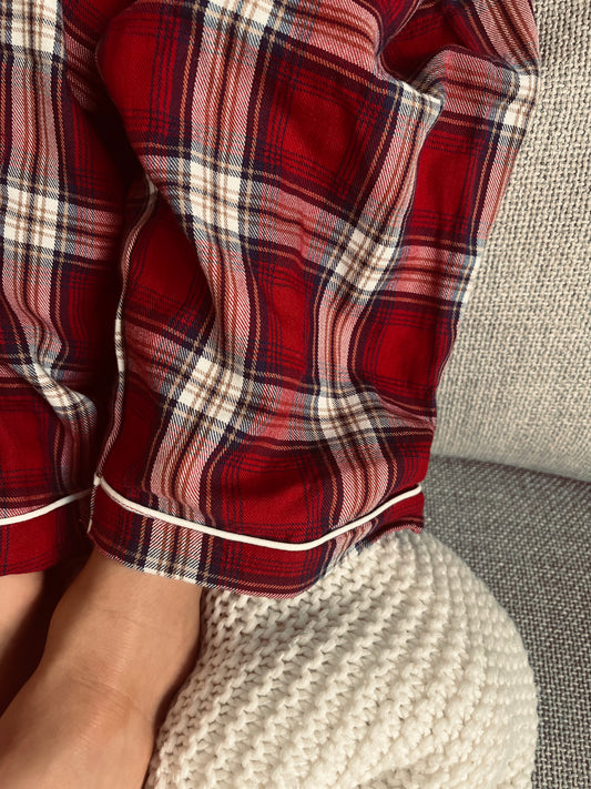 Boy Ruffled Tartan Pajama Set