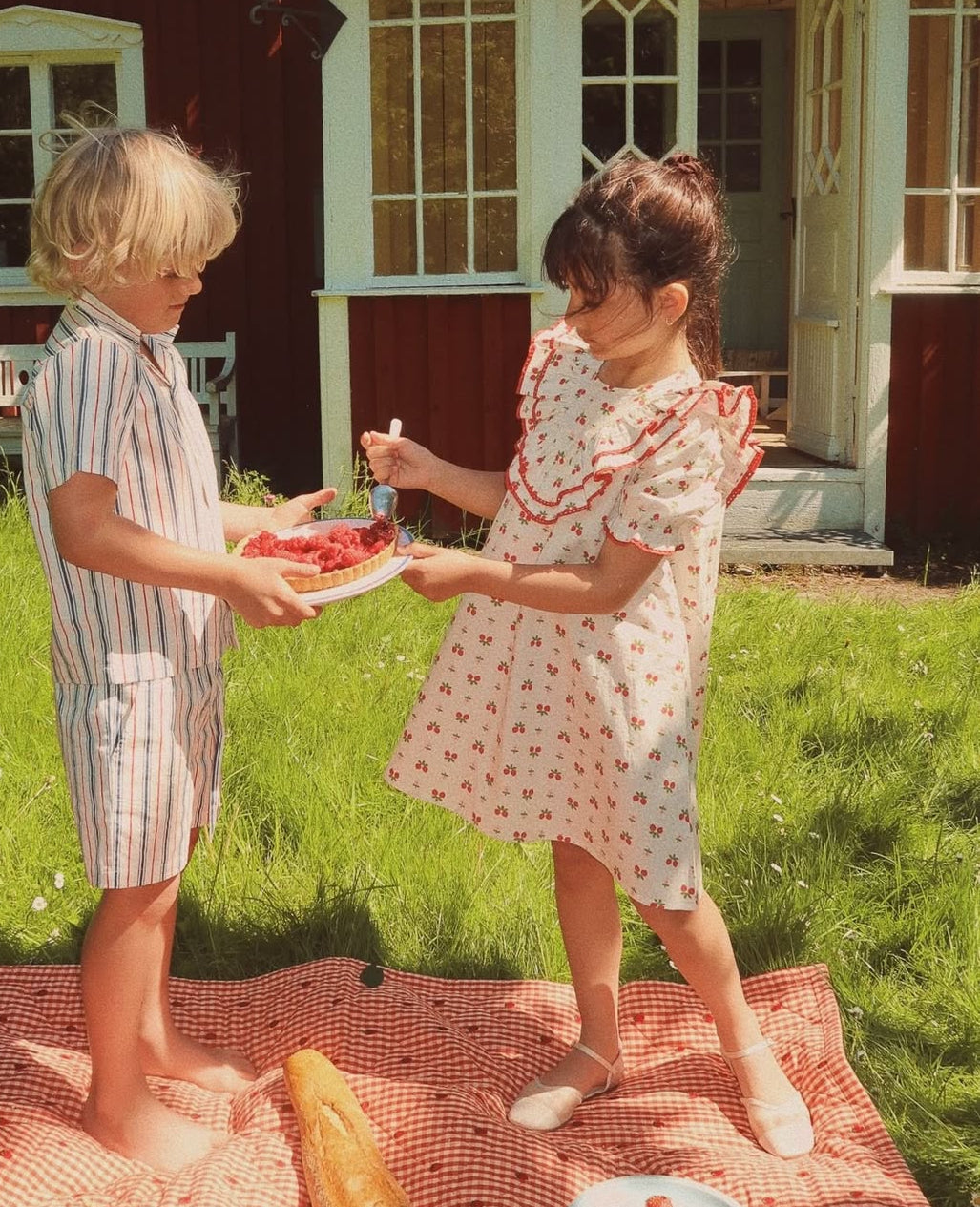 Sofia, the Soft White Berry Dress