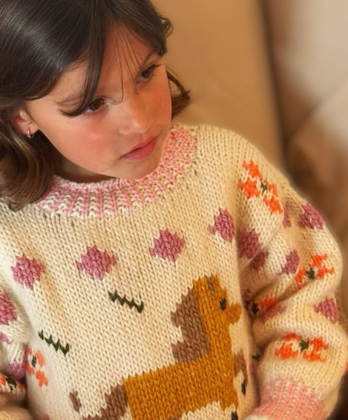 Horse Pink Merino Hand-Knitted Sweater