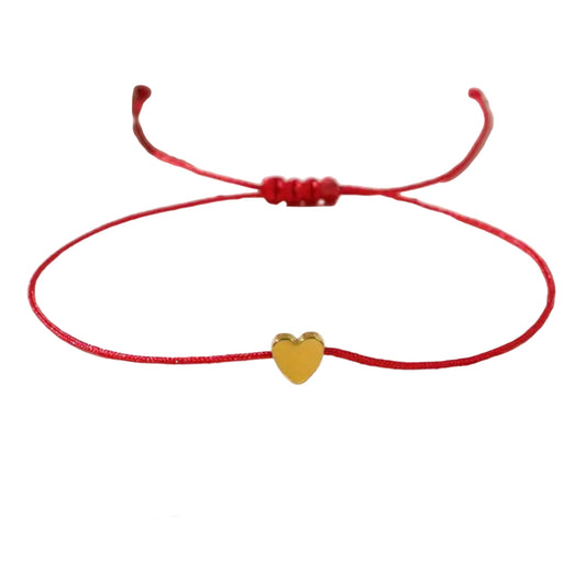 Red Heart Thread Bracelet