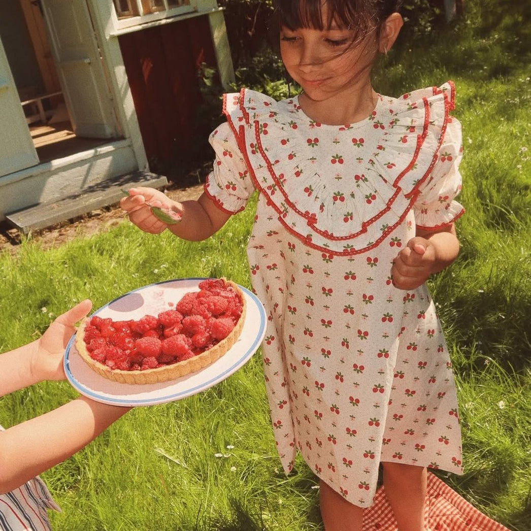 Sofia, the Soft White Berry Dress