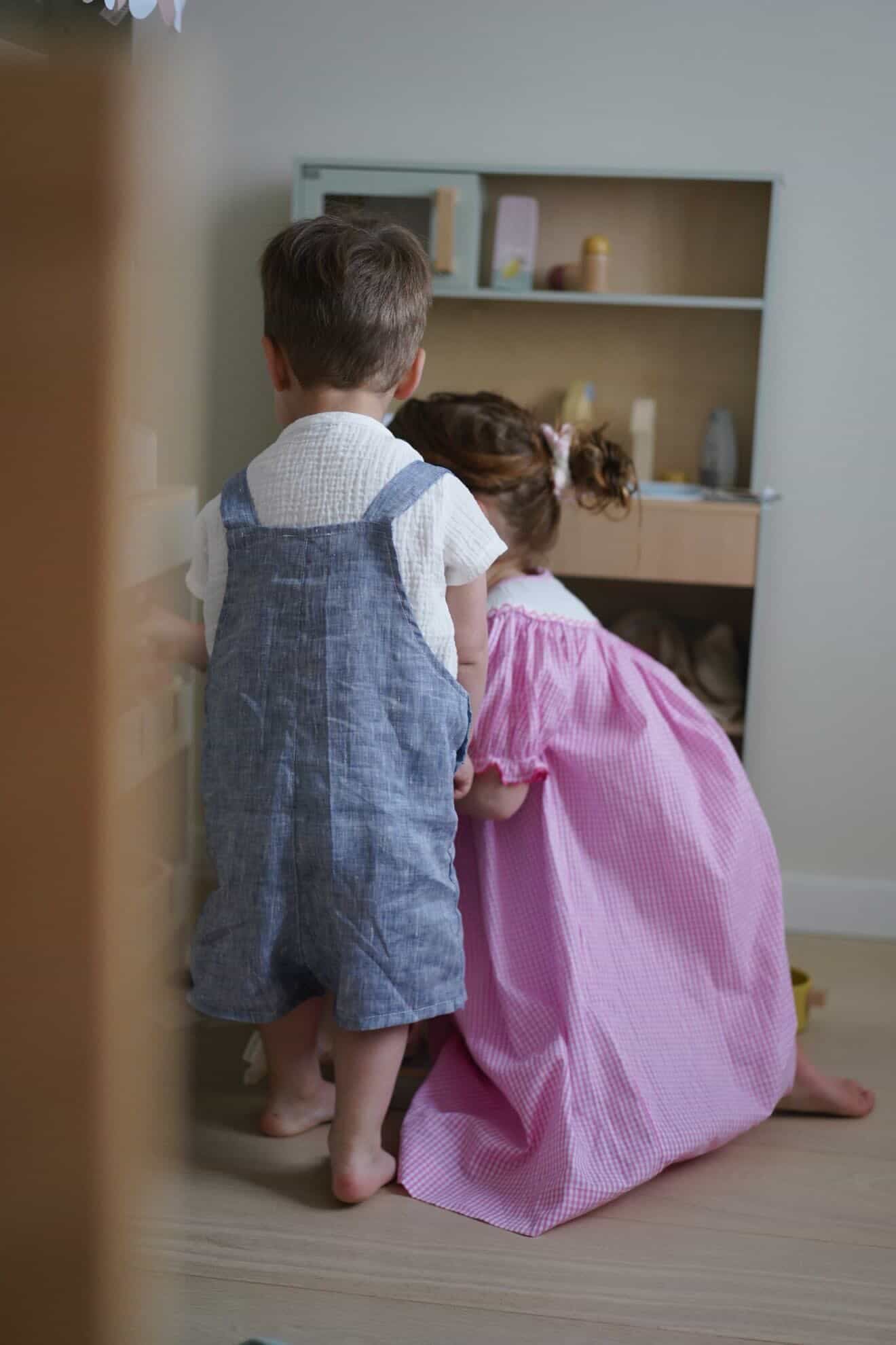 Blue Linen Dungaree