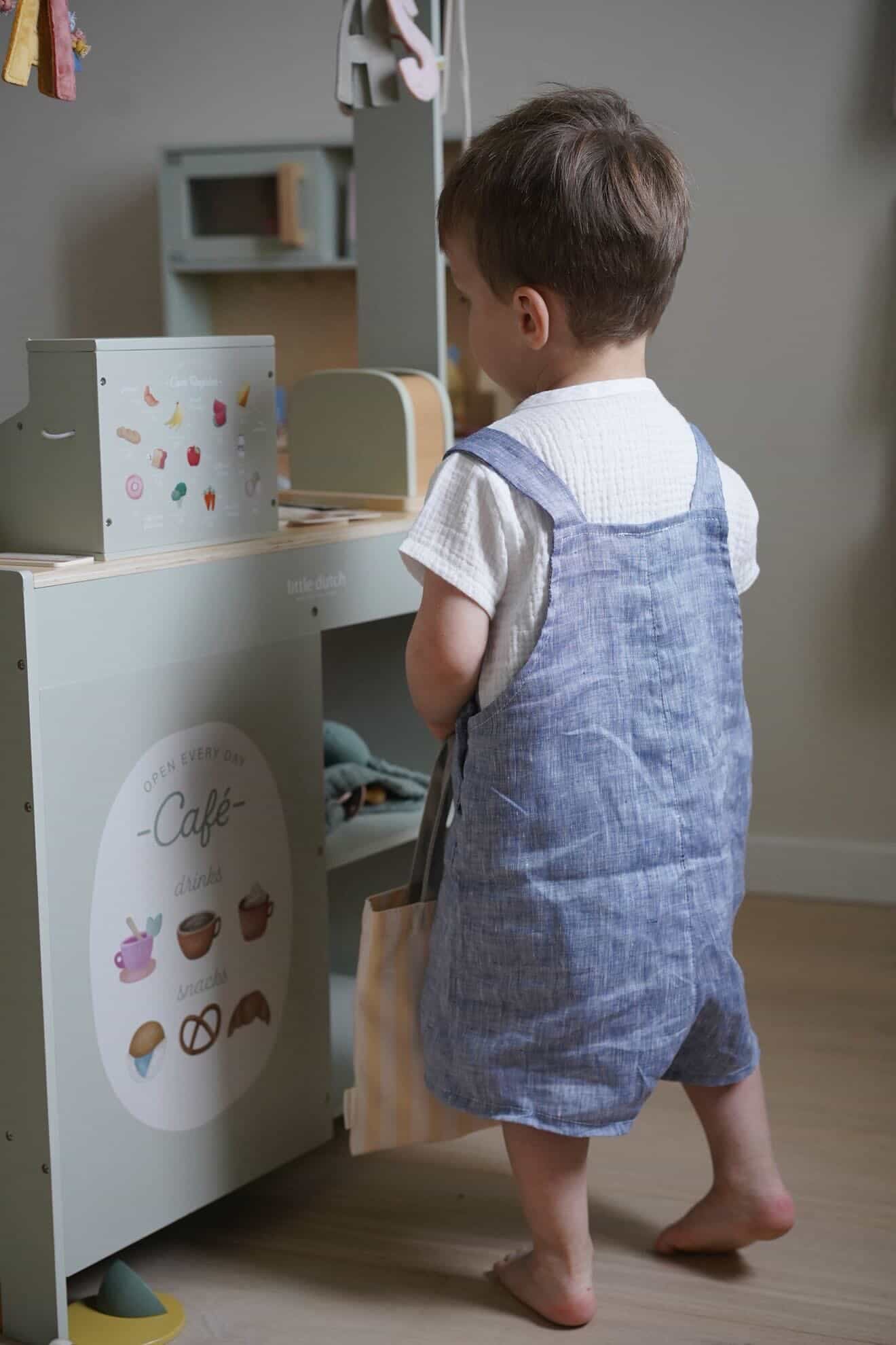 Blue Linen Dungaree