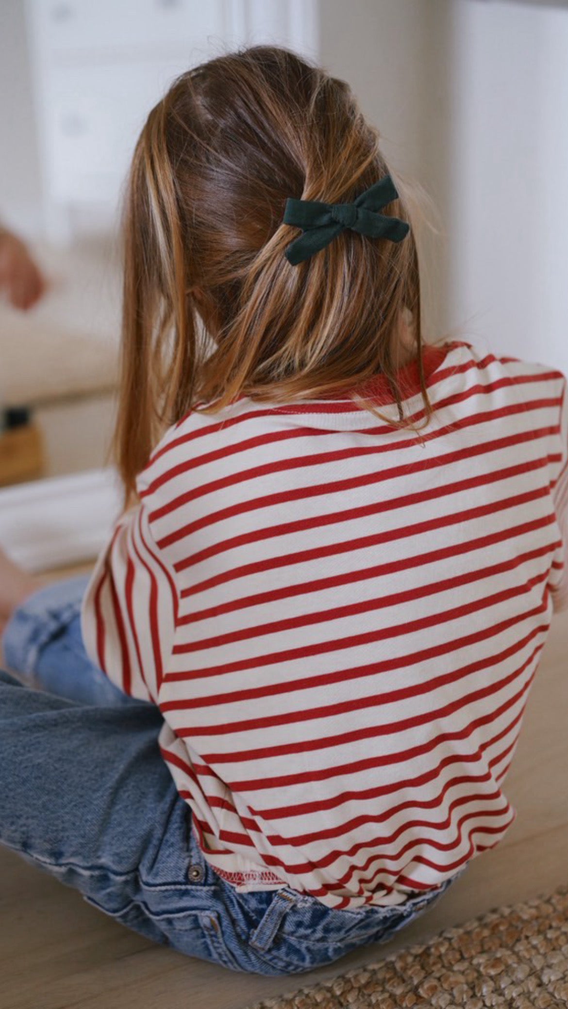 Elliott, the striped t-shirt (available in red and green)