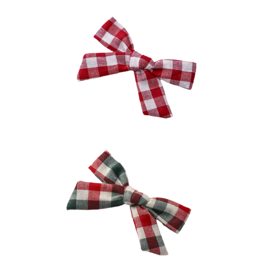 Gingham Bow Hair Clip